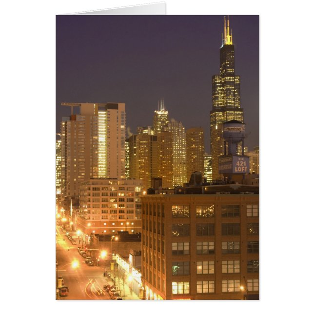 Chicago, Illinois, Skyline from West Loop at (Front)