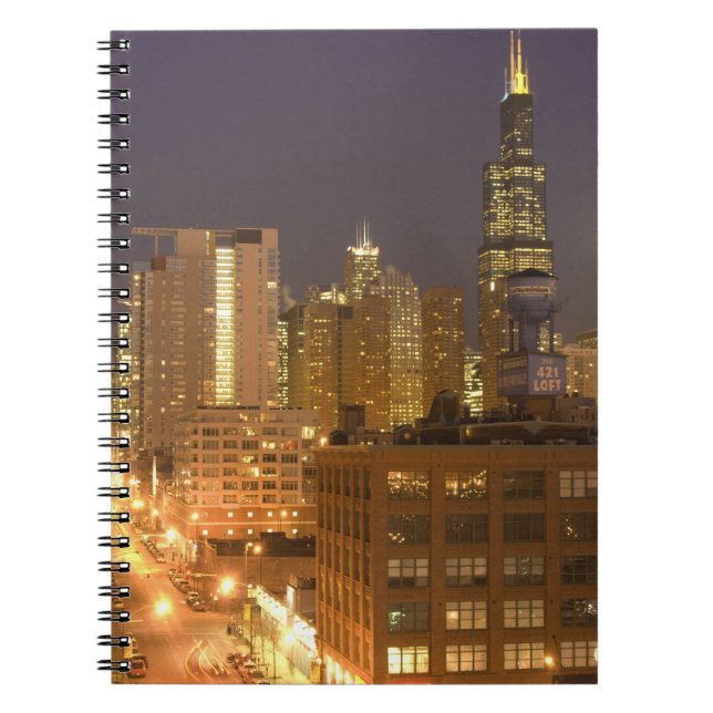 Chicago, Illinois, Skyline from West Loop at Notebook (Front)