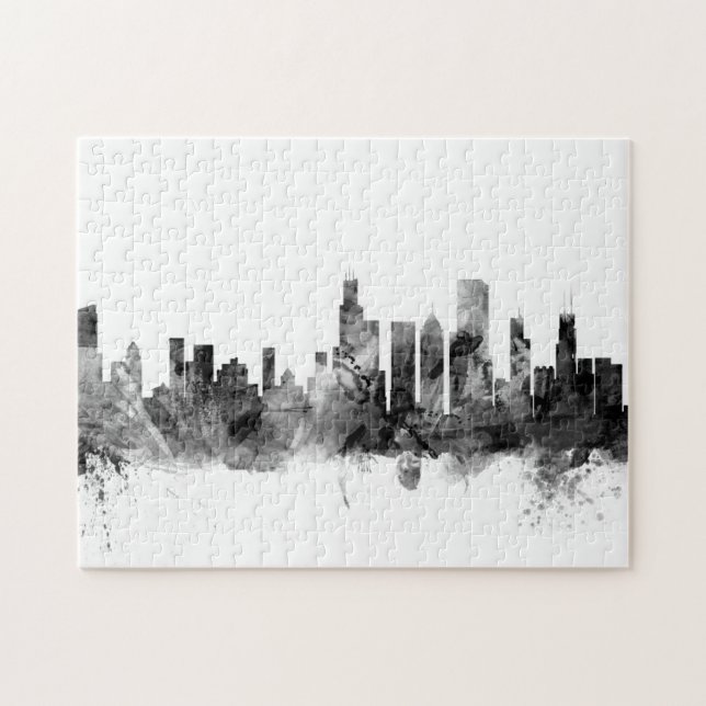 Chicago Illinois Skyline Jigsaw Puzzle (Horizontal)