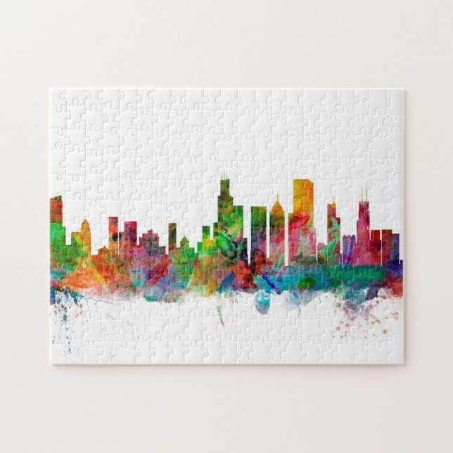 Chicago Illinois Skyline Jigsaw Puzzle (Horizontal)