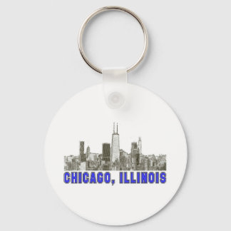 Chicago, Illinois Skyline Key Ring