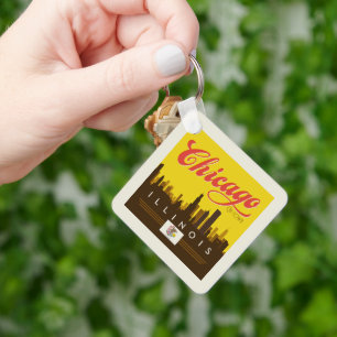 Chicago Illinois Skyline Key Ring