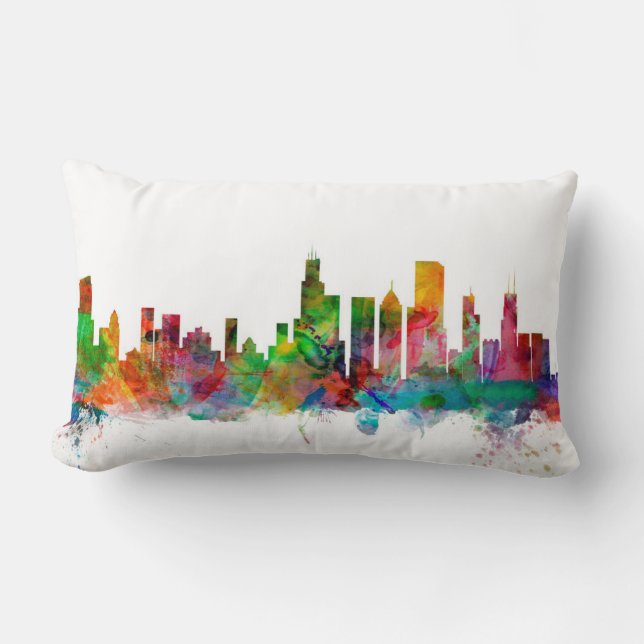 Chicago Illinois Skyline Lumbar Cushion (Front)