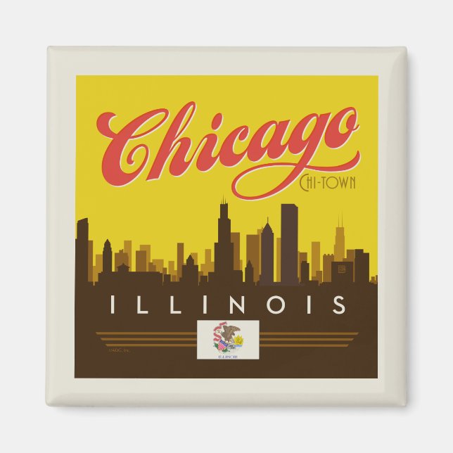 Chicago Illinois Skyline Magnet (Front)