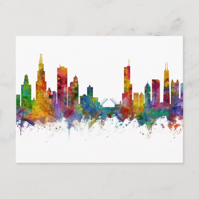 Chicago Illinois Skyline Postcard (Front)