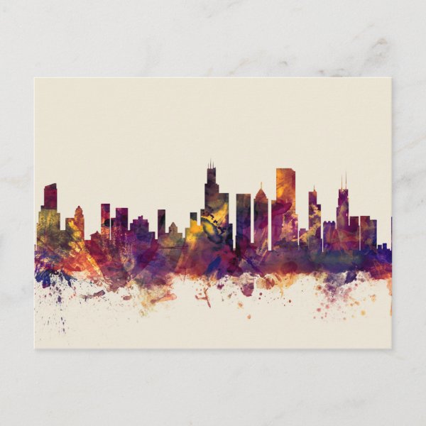 Chicago Skyline Posters & Prints | Zazzle UK