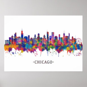 Chicago Illinois Skyline Poster