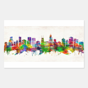 Chicago Illinois Skyline Rectangular Sticker