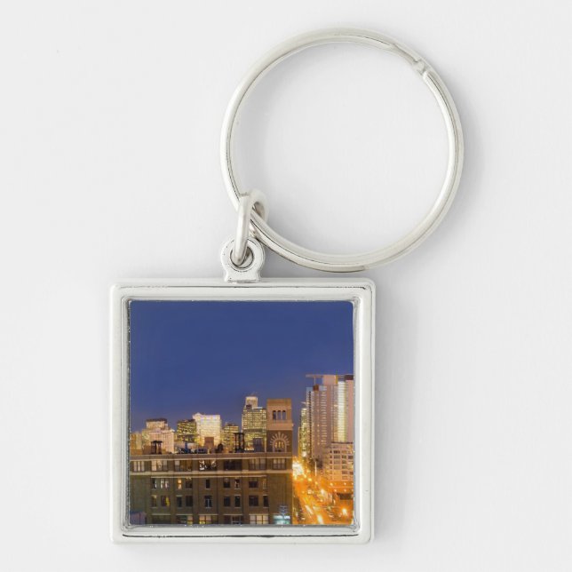 Chicago, Illinois, skyline shot from West Loop Key Ring (Front)