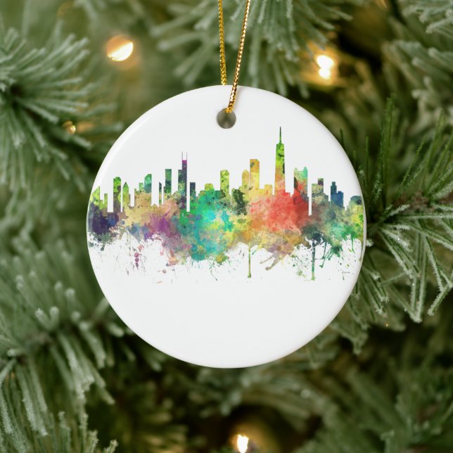 CHICAGO, ILLINOIS SKYLINE SP - CERAMIC TREE DECORATION (Tree)