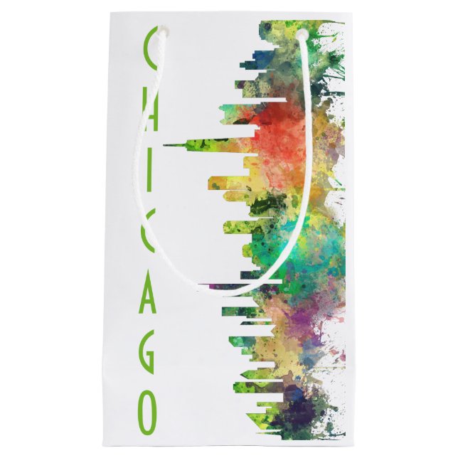 CHICAGO, ILLINOIS SKYLINE SP - SMALL GIFT BAG (Front)