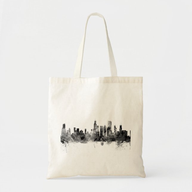 Chicago Illinois Skyline Tote Bag (Front)