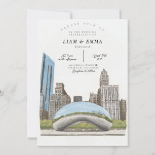 Chicago Illinois Skyline Wedding Invitation