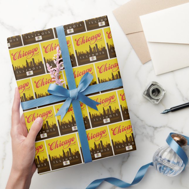 Chicago Illinois Skyline Wrapping Paper (Gifting)