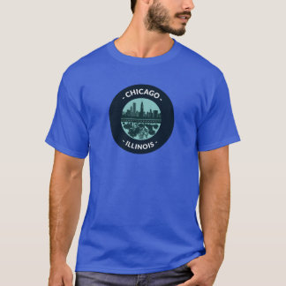 Chicago Illinois Skylines and Trees Oversized T-Shirt