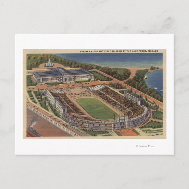 Chicago, Illinois - Soldiers Field and Field Postcard (Front)