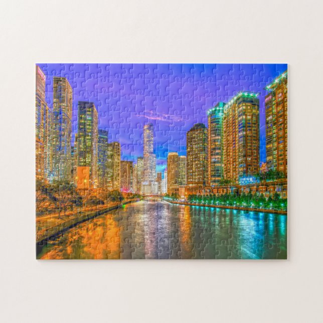 Chicago Illinois Streetscape. Jigsaw Puzzle (Horizontal)