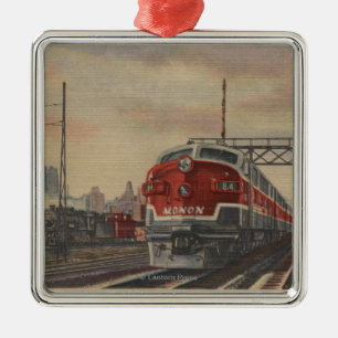 Chicago, Illinois / Train Metal Tree Decoration