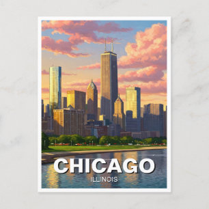 Chicago Illinois Travel Postcard