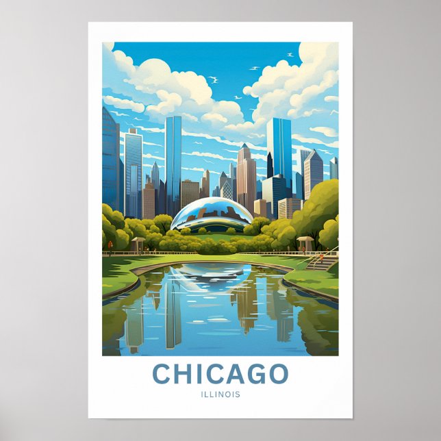 Chicago Illinois Travel Print (Front)