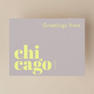 Chicago Illinois typographic modern Postcard