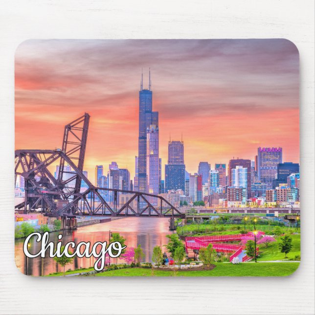 Chicago, Illinois, United States Mouse Mat (Front)