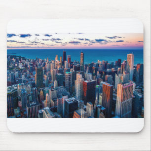 Chicago Illinois USA - Chicago Skyline At Sunset Mouse Mat