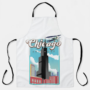 Chicago Illinois USA travel poster Apron