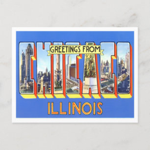 Chicago, Illinois Vintage Big Letters Postcard