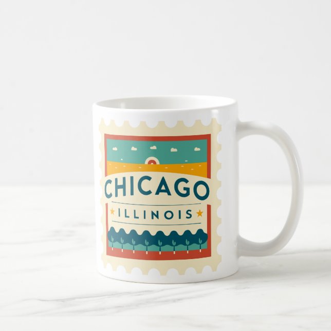 Chicago Illinois Vintage Design Coffee Mug (Right)