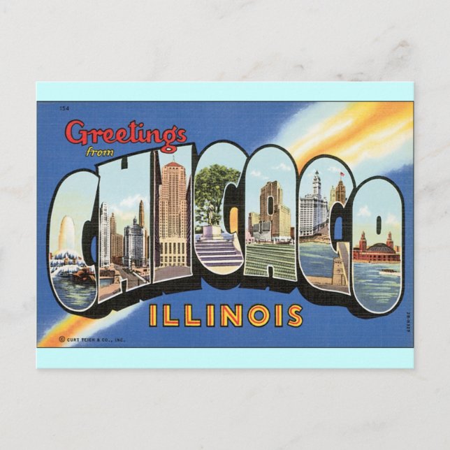 Chicago Illinois Vintage Postcard (Front)