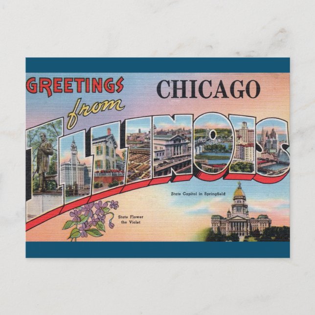 Chicago, Illinois Vintage Travel Postcard (Front)