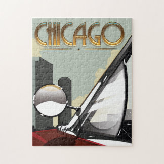 Chicago Illinois vintage travel poster Jigsaw Puzzle