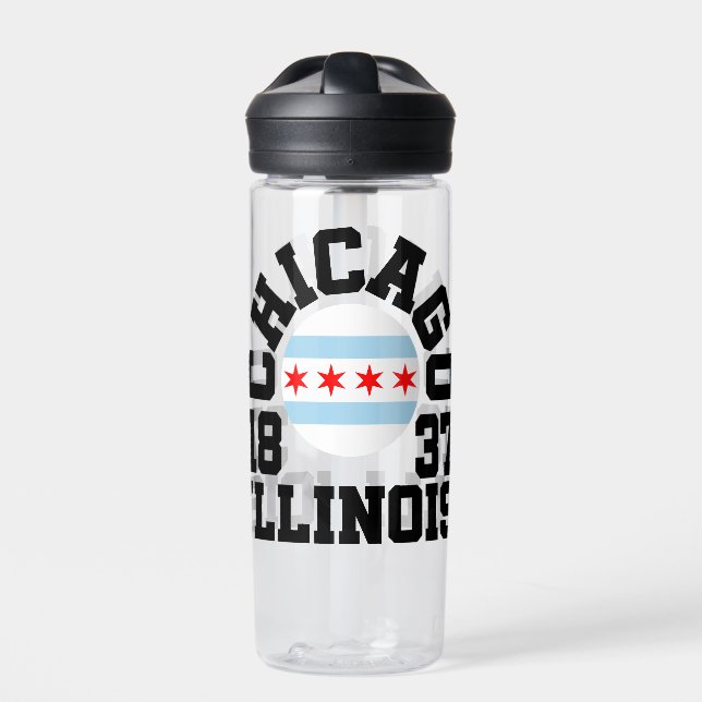 Chicago,Illinois Water Bottle (Front)