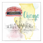 Chicago, Illinois | Watercolor Sketch Image