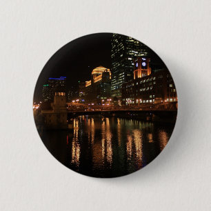 Chicago Illinois Windy City Night Building Destiny 6 Cm Round Badge
