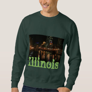 Chicago Illinois Windy City Night Building Destiny Sweatshirt
