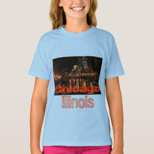 Chicago Illinois Windy City Night Building Destiny T-Shirt