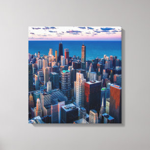 Chicago Illinois Wrapped Canvas Art 16.80 X 17.50