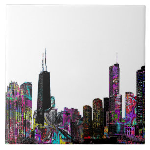Chicago in graffiti tile