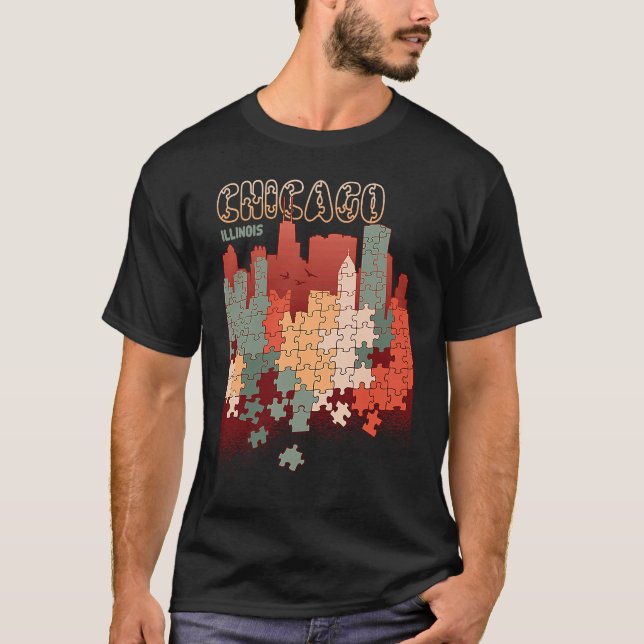 Chicago In Illinois Travel Souvenir T-Shirt (Front)