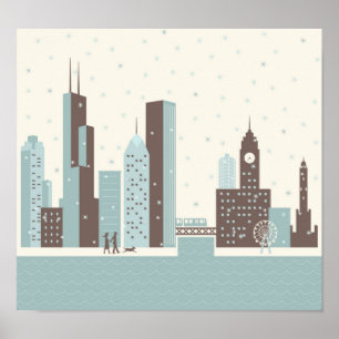 Chicago in Winter Poster
