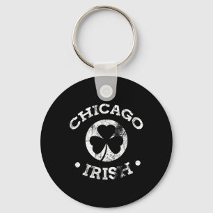 Chicago Irish Clover Pride Saint Patricks Day Iris Key Ring