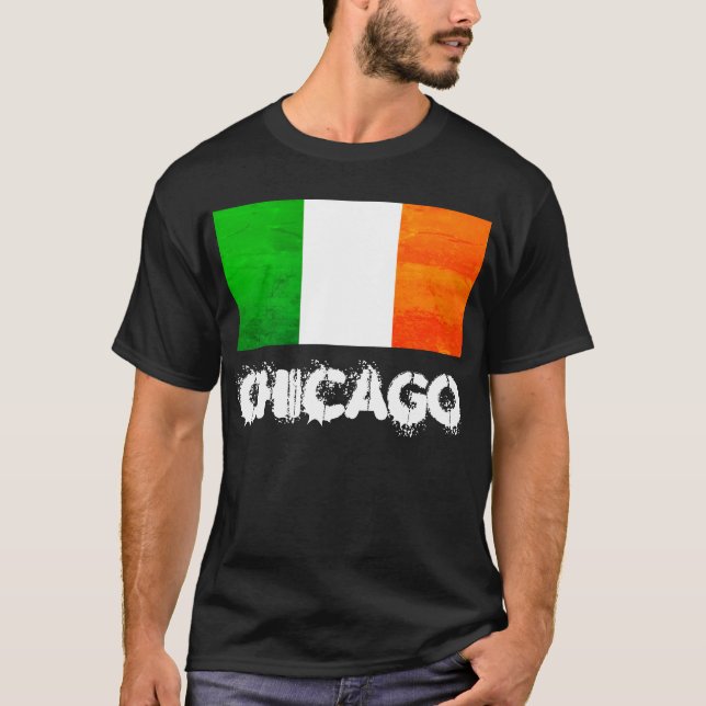 Chicago Irish Pride with Ireland Flag T-Shirt (Front)