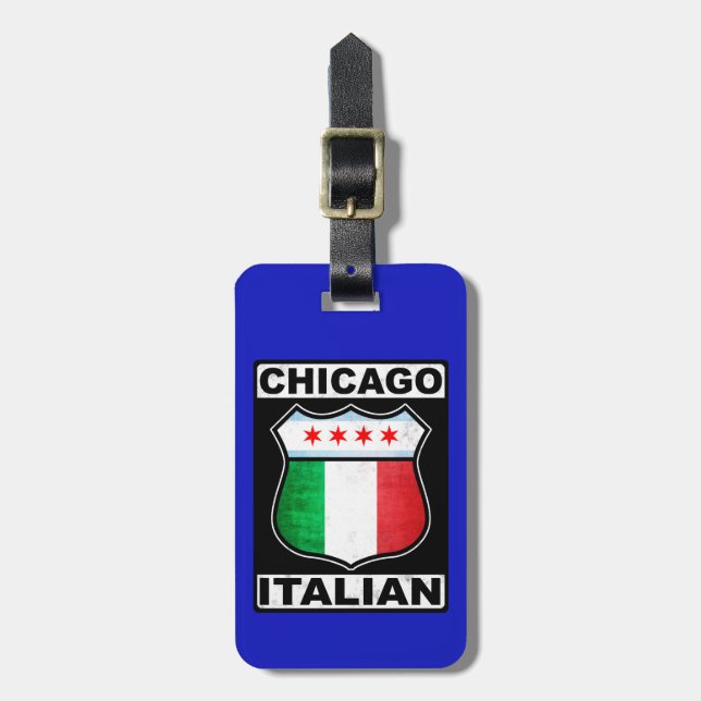 Chicago Italian American Luggage Tag Template (Front Vertical)