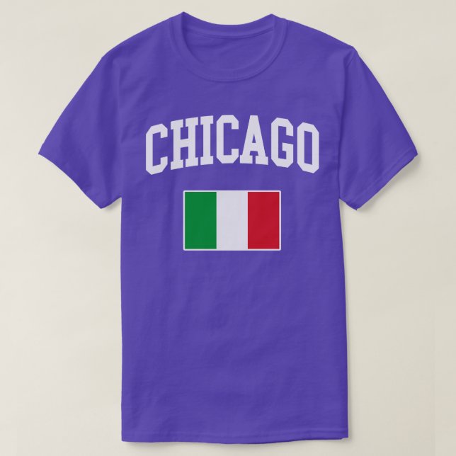 Chicago Italian Italy Italiano Italia Flag T-Shirt (Design Front)