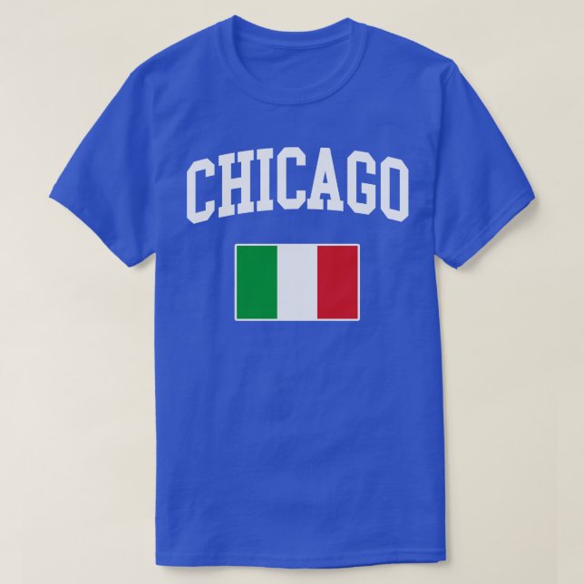 Chicago Italian Italy Italiano Italia Flag T-Shirt (Design Front)
