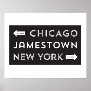 Chicago-Jamestown-New York Poster (16 x 20)