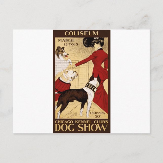Chicago Kennel Club's Dog Show, Advertising Poster Postcard (Front)