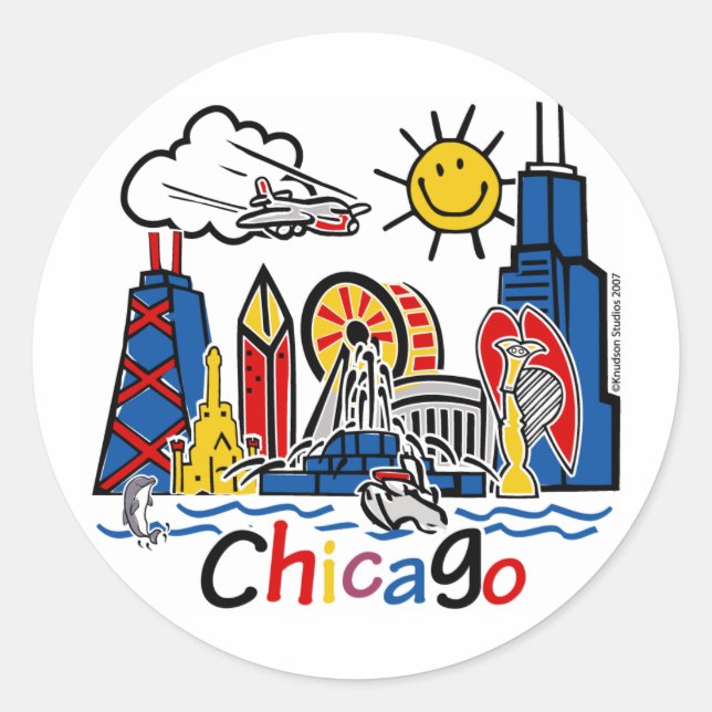 Chicago-KIDS-[Converted] Classic Round Sticker (Front)